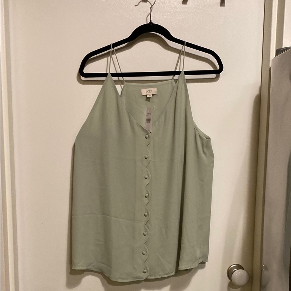 Light Green Button-Up Women's Top